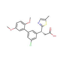 COc1ccc(OC)c(-c2cc(Cl)cc([C@@H](CC(=O)O)c3ncc(C)s3)c2)c1 ZINC001772655833