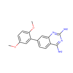 COc1ccc(OC)c(-c2ccc3c(N)nc(N)nc3c2)c1 ZINC000141621837