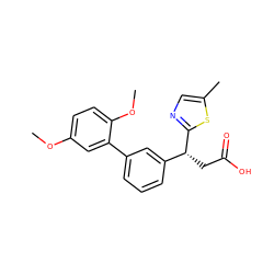 COc1ccc(OC)c(-c2cccc([C@@H](CC(=O)O)c3ncc(C)s3)c2)c1 ZINC001772600440