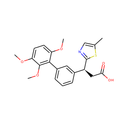 COc1ccc(OC)c(-c2cccc([C@H](CC(=O)O)c3ncc(C)s3)c2)c1OC ZINC001772576175