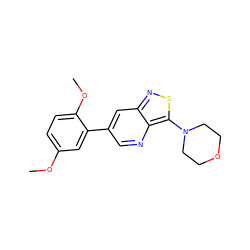 COc1ccc(OC)c(-c2cnc3c(N4CCOCC4)snc3c2)c1 ZINC000223271633