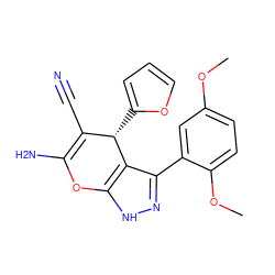 COc1ccc(OC)c(-c2n[nH]c3c2[C@@H](c2ccco2)C(C#N)=C(N)O3)c1 ZINC000005074948