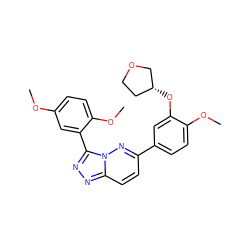 COc1ccc(OC)c(-c2nnc3ccc(-c4ccc(OC)c(O[C@@H]5CCOC5)c4)nn23)c1 ZINC000013831582