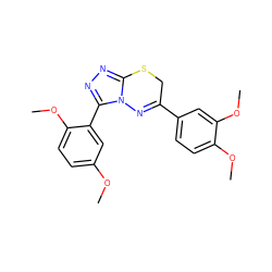 COc1ccc(OC)c(-c2nnc3n2N=C(c2ccc(OC)c(OC)c2)CS3)c1 ZINC000013828709