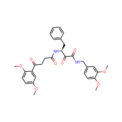 COc1ccc(OC)c(C(=O)CCC(=O)N[C@@H](Cc2ccccc2)C(=O)C(=O)NCc2ccc(OC)c(OC)c2)c1 ZINC000044404724