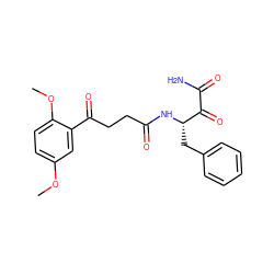 COc1ccc(OC)c(C(=O)CCC(=O)N[C@@H](Cc2ccccc2)C(=O)C(N)=O)c1 ZINC000040875015