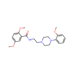 COc1ccc(OC)c(C(=O)NCCN2CCN(c3ccccc3OC)CC2)c1 ZINC000013782140