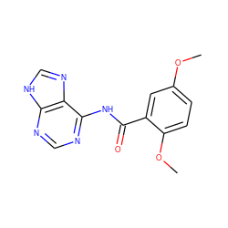 COc1ccc(OC)c(C(=O)Nc2ncnc3[nH]cnc23)c1 ZINC000299858799