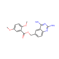 COc1ccc(OC)c(C(=O)OCc2ccc3nc(N)nc(N)c3c2)c1 ZINC000003814844