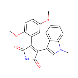 COc1ccc(OC)c(C2=C(c3cn(C)c4ccccc34)C(=O)NC2=O)c1 ZINC000049051308