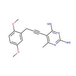 COc1ccc(OC)c(CC#Cc2c(C)nc(N)nc2N)c1 ZINC000040423229