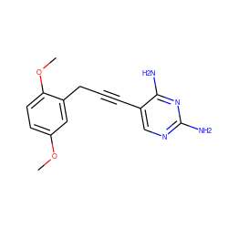 COc1ccc(OC)c(CC#Cc2cnc(N)nc2N)c1 ZINC000040423104