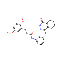 COc1ccc(OC)c(CCC(=O)Nc2cccc(Cc3n[nH]c(=O)c4c3CCCC4)c2)c1 ZINC000167867676