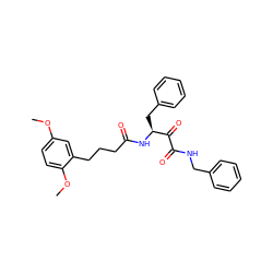 COc1ccc(OC)c(CCCC(=O)N[C@@H](Cc2ccccc2)C(=O)C(=O)NCc2ccccc2)c1 ZINC000040876418