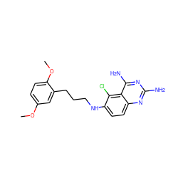 COc1ccc(OC)c(CCCNc2ccc3nc(N)nc(N)c3c2Cl)c1 ZINC000005888986