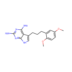 COc1ccc(OC)c(CCCc2c[nH]c3nc(N)nc(N)c23)c1 ZINC000038237719