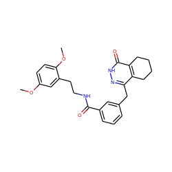 COc1ccc(OC)c(CCNC(=O)c2cccc(Cc3n[nH]c(=O)c4c3CCCC4)c2)c1 ZINC000167433059