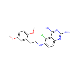 COc1ccc(OC)c(CCNc2ccc3nc(N)nc(N)c3c2Cl)c1 ZINC000005888996