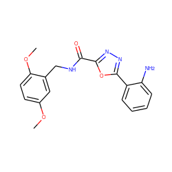 COc1ccc(OC)c(CNC(=O)c2nnc(-c3ccccc3N)o2)c1 ZINC000043122599