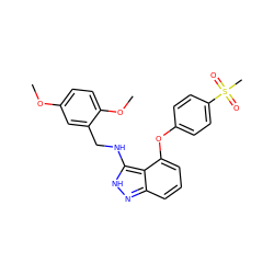 COc1ccc(OC)c(CNc2[nH]nc3cccc(Oc4ccc(S(C)(=O)=O)cc4)c23)c1 ZINC000028463756