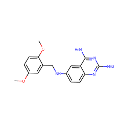 COc1ccc(OC)c(CNc2ccc3nc(N)nc(N)c3c2)c1 ZINC000005889019