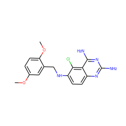 COc1ccc(OC)c(CNc2ccc3nc(N)nc(N)c3c2Cl)c1 ZINC000003814851