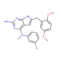 COc1ccc(OC)c(Cc2cc3c(N(C)c4cccc(Br)c4)nc(N)nc3[nH]2)c1 ZINC000064490594