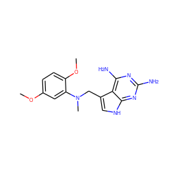 COc1ccc(OC)c(N(C)Cc2c[nH]c3nc(N)nc(N)c23)c1 ZINC000013652159