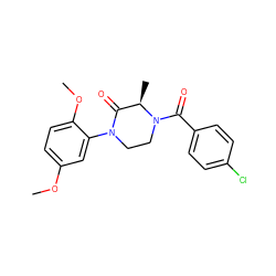 COc1ccc(OC)c(N2CCN(C(=O)c3ccc(Cl)cc3)[C@H](C)C2=O)c1 ZINC000037523327