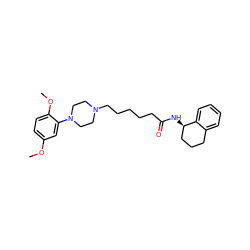 COc1ccc(OC)c(N2CCN(CCCCCC(=O)N[C@@H]3CCCc4ccccc43)CC2)c1 ZINC000013586549