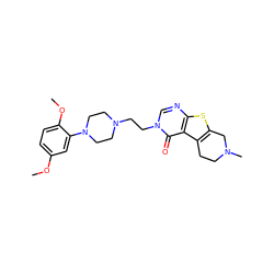 COc1ccc(OC)c(N2CCN(CCn3cnc4sc5c(c4c3=O)CCN(C)C5)CC2)c1 ZINC000028530064