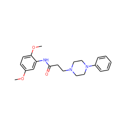 COc1ccc(OC)c(NC(=O)CCN2CCN(c3ccccc3)CC2)c1 ZINC000000895193