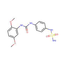 COc1ccc(OC)c(NC(=O)Nc2ccc(NS(N)(=O)=O)cc2)c1 ZINC000095591288