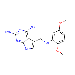 COc1ccc(OC)c(NCc2c[nH]c3nc(N)nc(N)c23)c1 ZINC000013652156