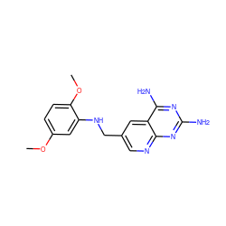 COc1ccc(OC)c(NCc2cnc3nc(N)nc(N)c3c2)c1 ZINC000003815024