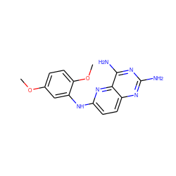 COc1ccc(OC)c(Nc2ccc3nc(N)nc(N)c3n2)c1 ZINC000005853725