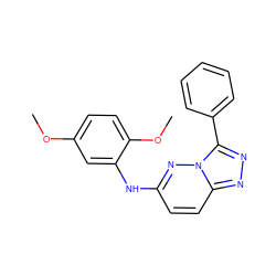 COc1ccc(OC)c(Nc2ccc3nnc(-c4ccccc4)n3n2)c1 ZINC000063540336