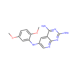 COc1ccc(OC)c(Nc2cnc3nc(N)nc(N)c3c2)c1 ZINC000096269974