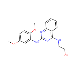 COc1ccc(OC)c(Nc2nc(NCCO)c3ccccc3n2)c1 ZINC000002876417