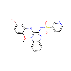 COc1ccc(OC)c(Nc2nc3ccccc3nc2NS(=O)(=O)c2cccnc2)c1 ZINC000118593487