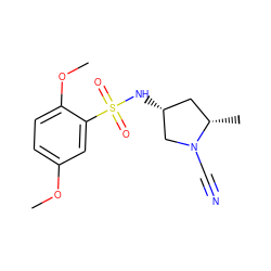 COc1ccc(OC)c(S(=O)(=O)N[C@@H]2C[C@H](C)N(C#N)C2)c1 ZINC000066079913