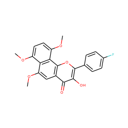 COc1ccc(OC)c2c1c(OC)cc1c(=O)c(O)c(-c3ccc(F)cc3)oc12 ZINC000299865245