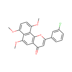 COc1ccc(OC)c2c1c(OC)cc1c(=O)cc(-c3cccc(Cl)c3)oc12 ZINC000299867166