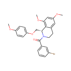 COc1ccc(OC[C@@H]2c3c(cc(OC)cc3OC)CCN2C(=O)c2cccc(Br)c2)cc1 ZINC000096271989