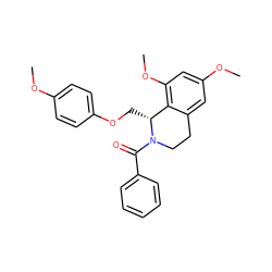 COc1ccc(OC[C@@H]2c3c(cc(OC)cc3OC)CCN2C(=O)c2ccccc2)cc1 ZINC000096271935