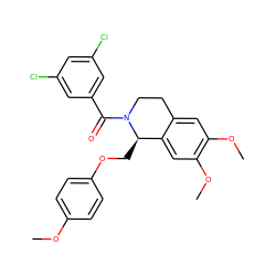 COc1ccc(OC[C@@H]2c3cc(OC)c(OC)cc3CCN2C(=O)c2cc(Cl)cc(Cl)c2)cc1 ZINC000060162154