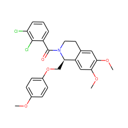 COc1ccc(OC[C@@H]2c3cc(OC)c(OC)cc3CCN2C(=O)c2cccc(Cl)c2Cl)cc1 ZINC000096271953