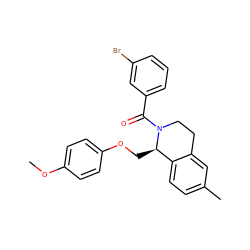 COc1ccc(OC[C@@H]2c3ccc(C)cc3CCN2C(=O)c2cccc(Br)c2)cc1 ZINC000096271973