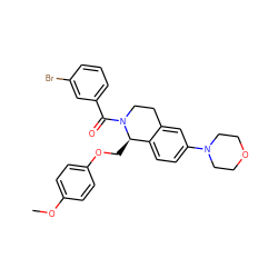 COc1ccc(OC[C@@H]2c3ccc(N4CCOCC4)cc3CCN2C(=O)c2cccc(Br)c2)cc1 ZINC001772573763