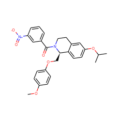 COc1ccc(OC[C@@H]2c3ccc(OC(C)C)cc3CCN2C(=O)c2cccc([N+](=O)[O-])c2)cc1 ZINC001772606492